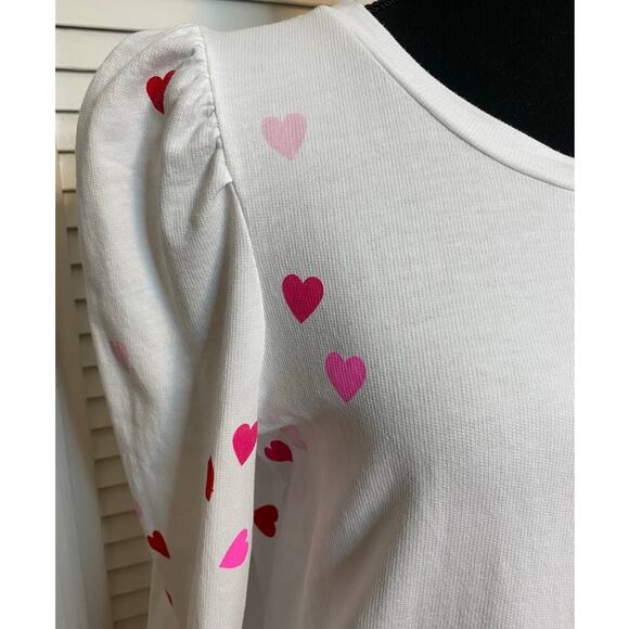 Lilly Pulitzer Womens Jansen Lots‎ of Love Heart Long Puff Sleeve Sweatshirt - Picture 3 of 8